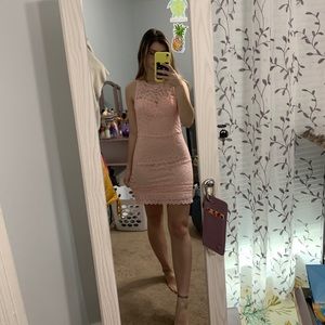 pink lace dress